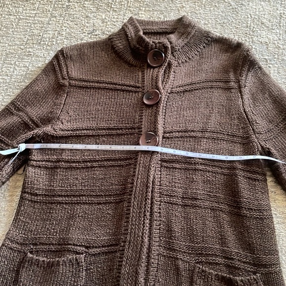 Ladies LH Sport brown medium weight sweater/ cardigan w/3 button snap closure L - Picture 7 of 10